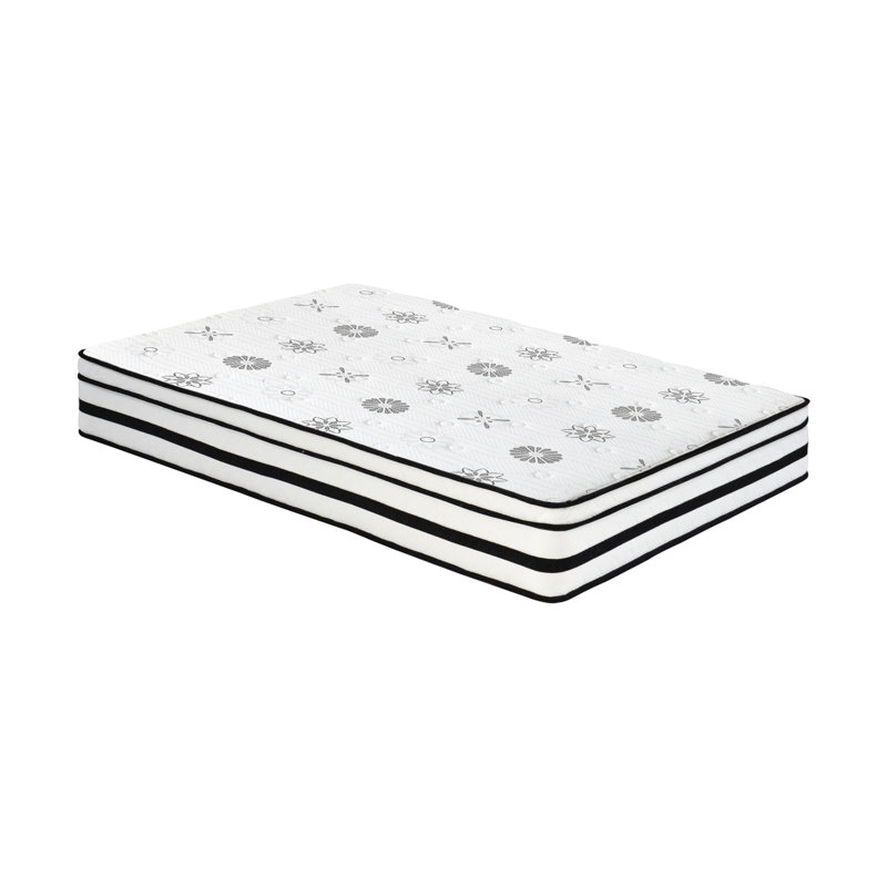 Luxury Medium Hybrid Pocket Coil Mattress In A Box-white + Foam+spring + Full + Bedroom, Full