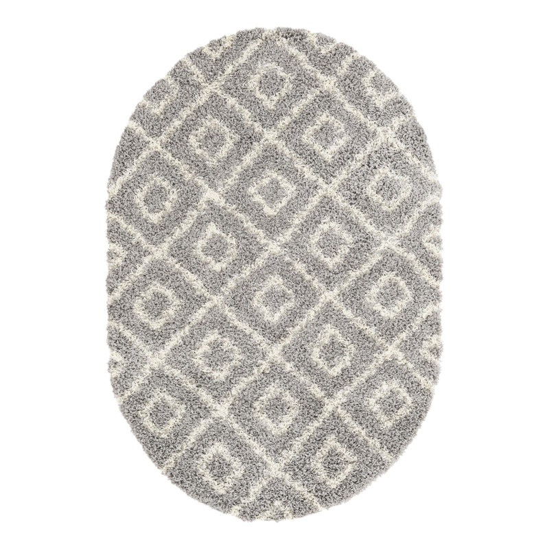 Azbill Geometric Indoor Rug, Oval 4' x 6'