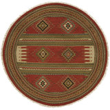 Wool Area Rug in Rust/Red/Green