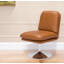 Chaise d'appoint 22 po en similicuir brun et argent