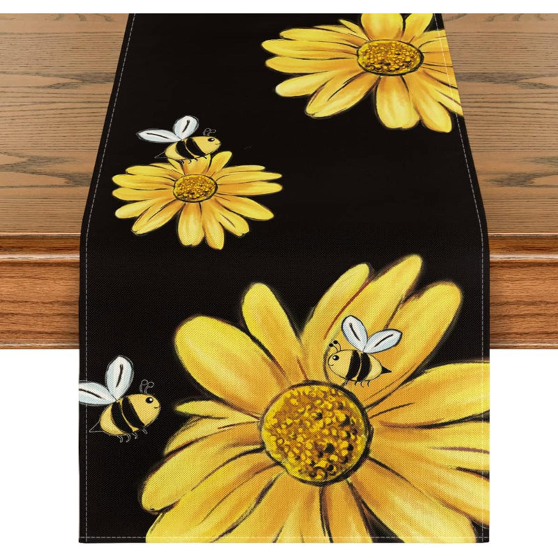 Chae Runner Polyester Blend Table Runner, Beige, 48" x 13"