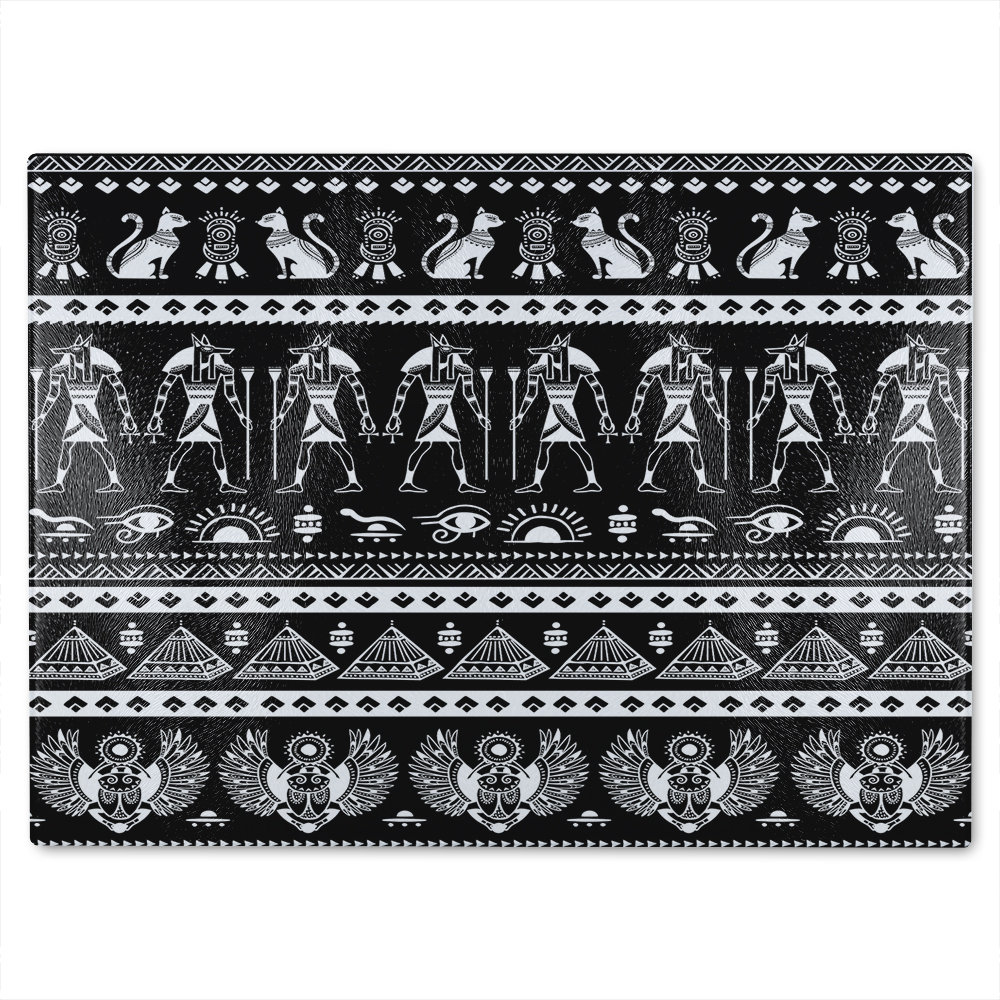 Heiroglyphs On Glass Chopping Board