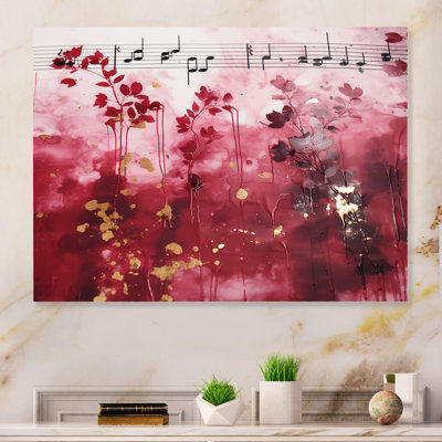 Pink Music Notes Extravaganza - Music Metal Wall Art MT135408