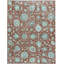 Wool Floral Area Rug in Rust/Blue