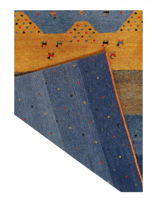Tapis rectangulaire moyen en laine d'agneau Lallah