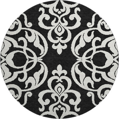 Premium Machine Washable Prisco Black Rug