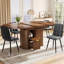 Oval Extendable Dining Table 118–158cm with Storage Doors & 2 Drawers-1481116420