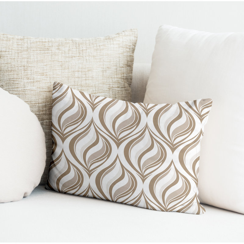 Outdoor Reversible Throw Pillow, Beige