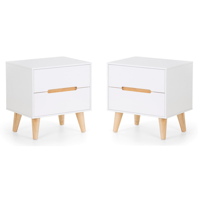 Heriberto 45cm W Bedside Table, White