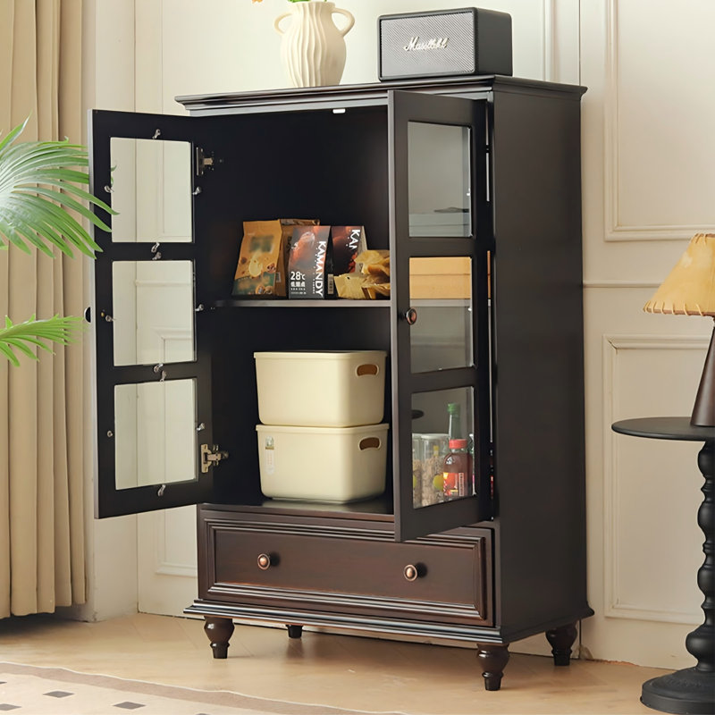 Buffet 31,50 po en bois massif brun paulownia