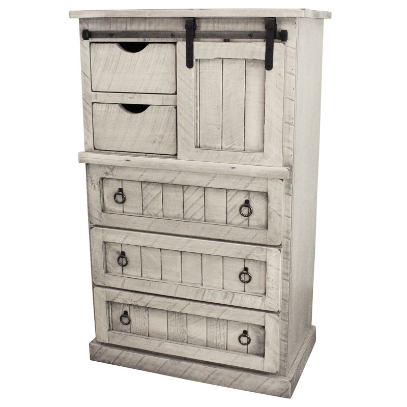 Commode combinée 5 tiroirs Winsome, Rustique Dela Verria