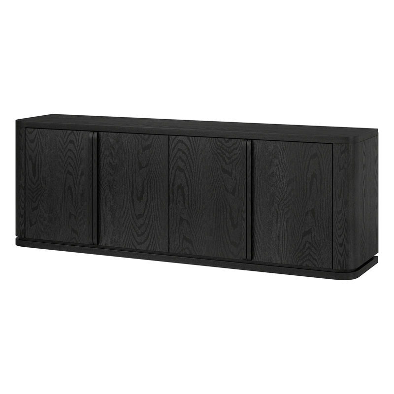 Vance Rectangular TV Stand for TV's up to 78" in Black Grain, Black Grain
