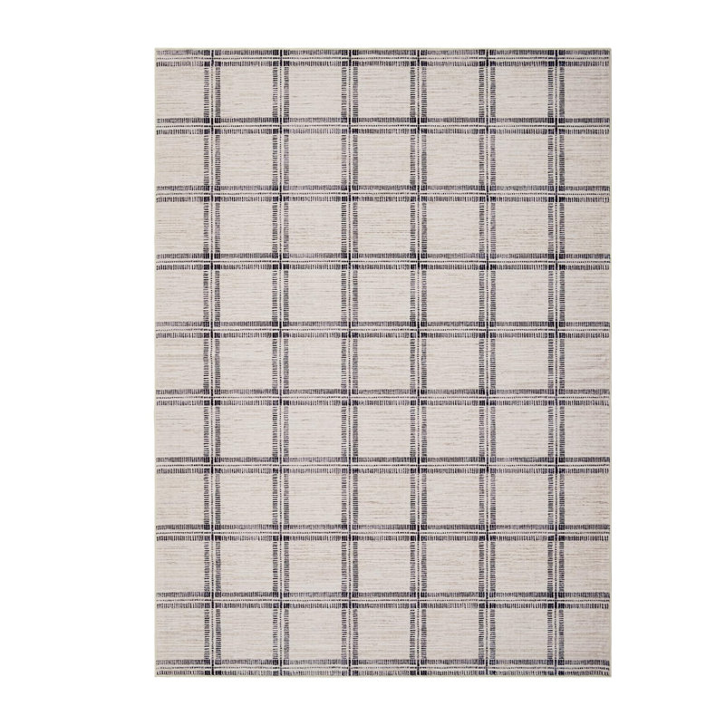 Rectangle Geometric and Plaid Area Rug, Beige, 120*170cm