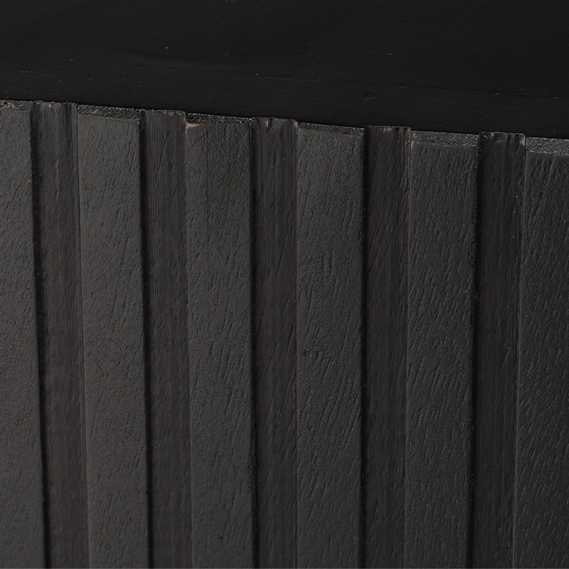 Notch Solid Wood End Table, Black