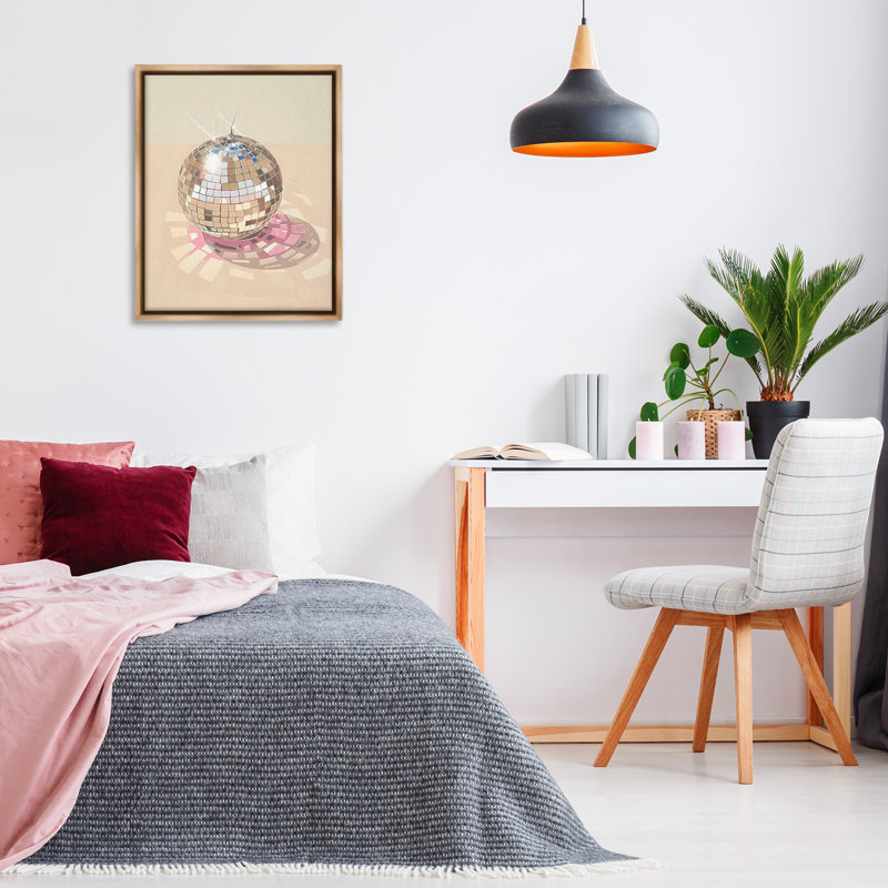 Cadre flottant réfraction Dazzling Disco Ball, design par Arlington Prints, H 31 po x l 25 po, Cadre flottant orme Montalcino