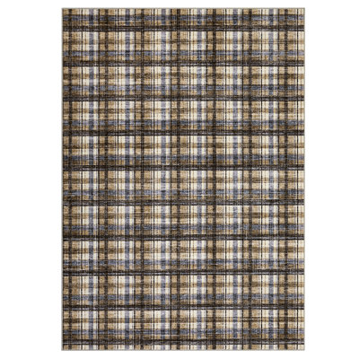 Washable Area Rugs 5x7 Plaid Rug for Living Room Non-Slip Soft Modern Area Rugs for Bedroom Indoor Non Shedding Carpet Tartan Rug for Living Room