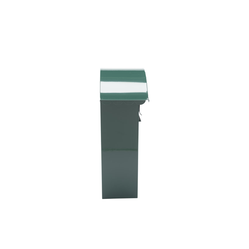 Classic Wall Mounted Galvanised Steel Lockable Weatherproof Post Box - 36x37x13cm, Green