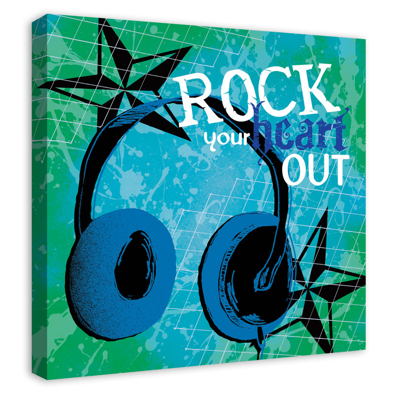 Entertainment Canvas Art, Blue, 16" H x 16" W x 1.25" D