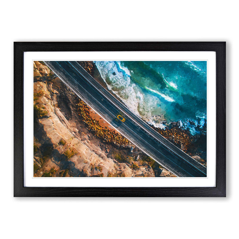 Driving - Picture Frame Graphic Art Print, 62cm H x 87cm W x 2cm D, Black Framed
