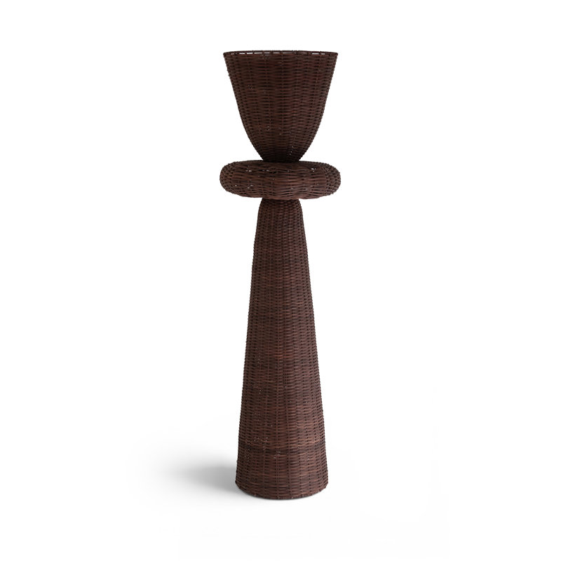 Lampe sur pied en rotin Kindred, Brown, Brown