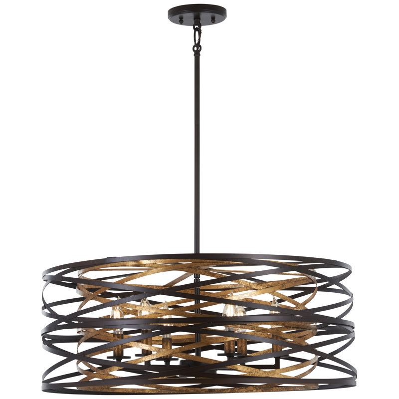 Brayden Studio Harnett Dark Bronze Finish Pendant Light, 9" H x 26" W x 26" D