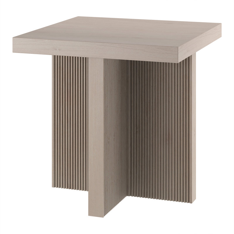 Boden Square Side Table, White, White Wood