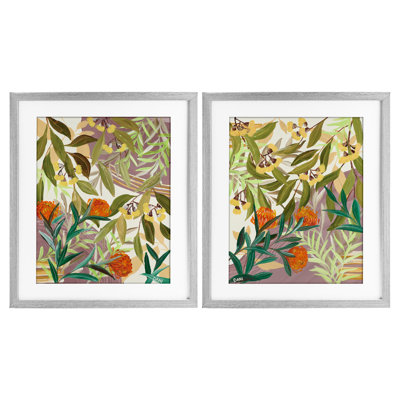 Walk With Me Botanicals, ensemble de 2 reproductions encadrées sous verre, par Dani Heyward