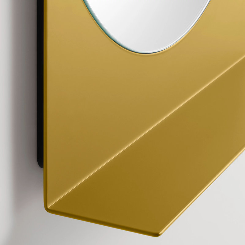 Glance Metal Wall Mirror, Mustard