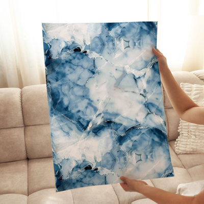 Abstrait marbre bleu abstrait I, reproduction d'art moderne sans cadre