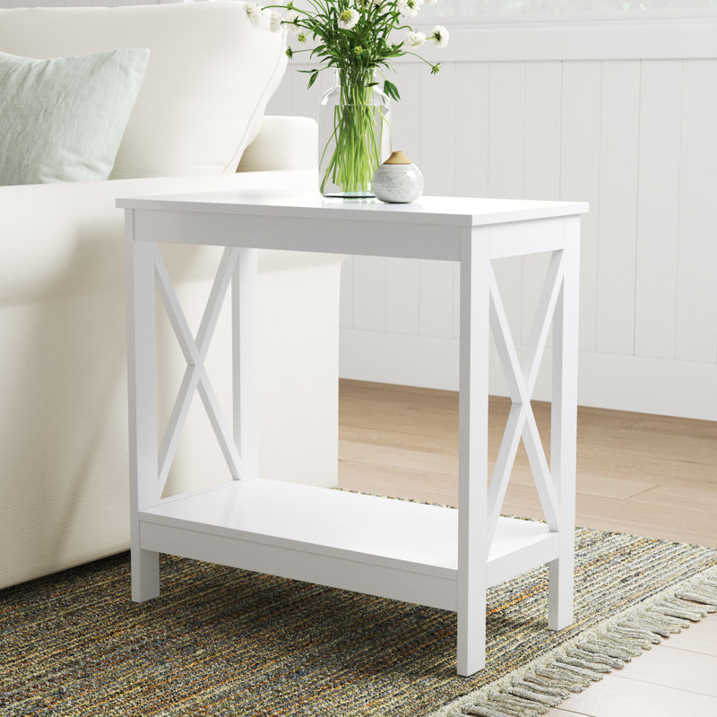 Bamard End Table, White