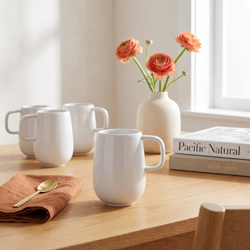 Parkview Stoneware Coffee Mug, 12.85 fl oz., White