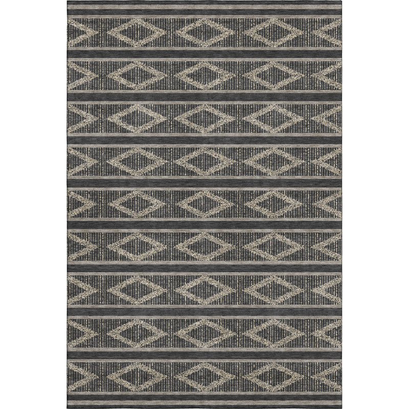 Premium Machine Washable Birchview AMF1029 Geometric Rug, Rectangle 10' x 14'