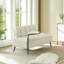 Ensemble moderne de 137 cm en velours beige avec table d'appoint pivotante à 360°, banc et design d'espace pour chambre d'appartement.