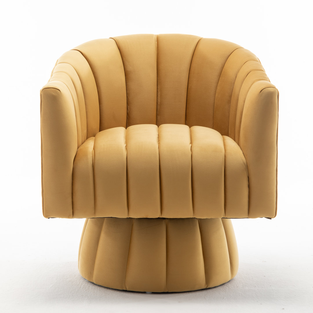 Murrow Upholstered Swivel Barrel Chair Willa Arlo™ Interiors Body 