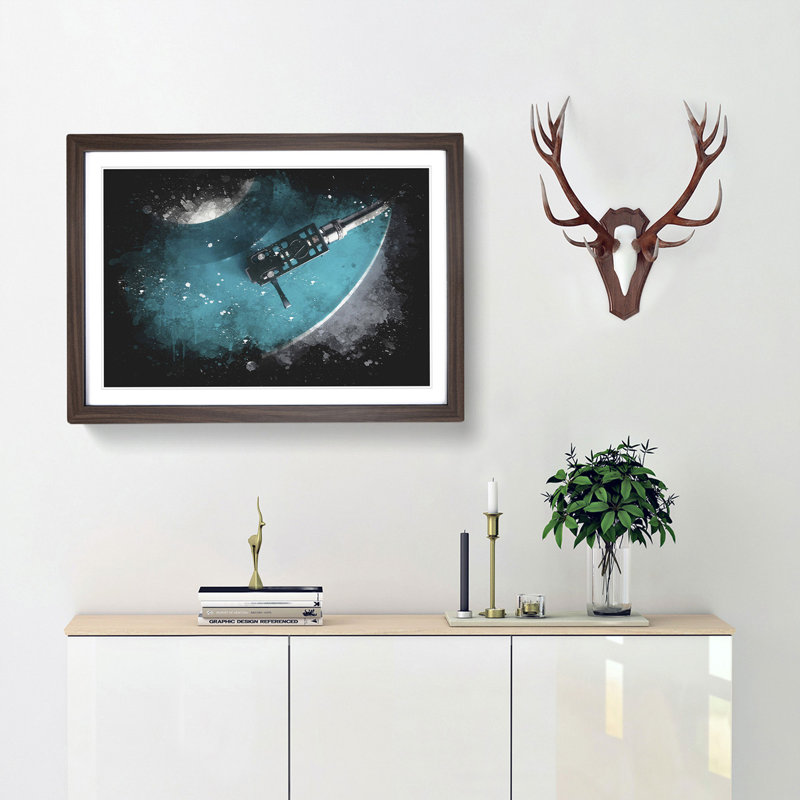 The Record Player Needle - Picture Frame Graphic Art Print, 62cm H x 87cm W x 2cm D, Walnut Framed