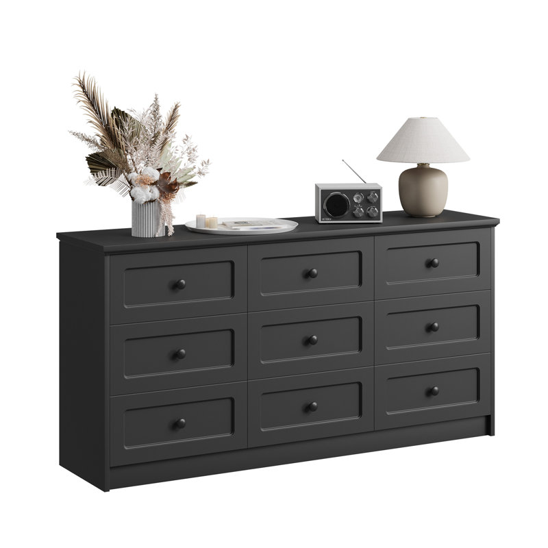 Aneecia 63” W 9 - Drawer Dresser, Black