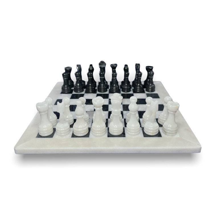 Luxury Black & White Marble Chess Board