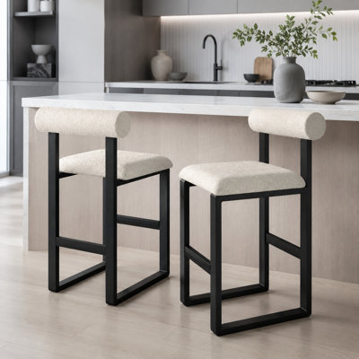 Tabouret de bar et de comptoir rembourré avec base en bois Brayden