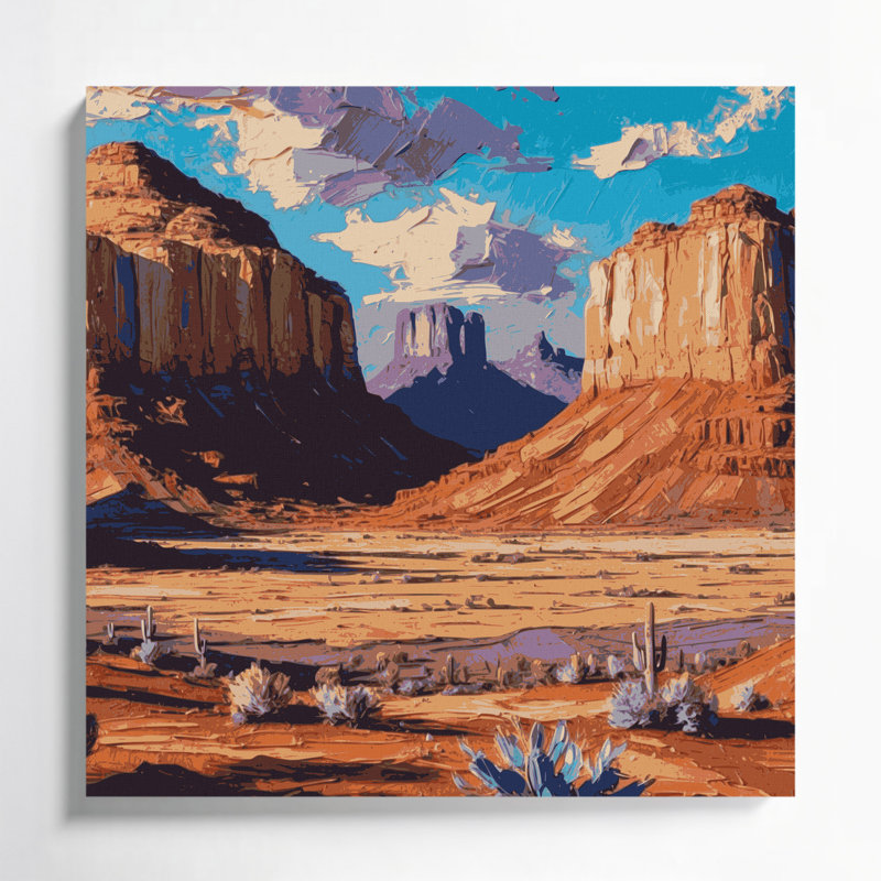 Art mural sur toile rose, Southwestern, H 12 po x l 12 po