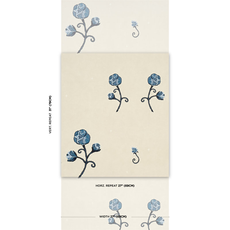 Papier peint Schumacher X, Bleu marine