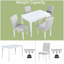 Ensemble de table de salle à manger en bois 5 pièces, ensemble de table de cuisine avec table rectangulaire et 4 chaises rembourrées, ensemble de table de salle à manger en bois avec décoration en cristal-390312079-390312076