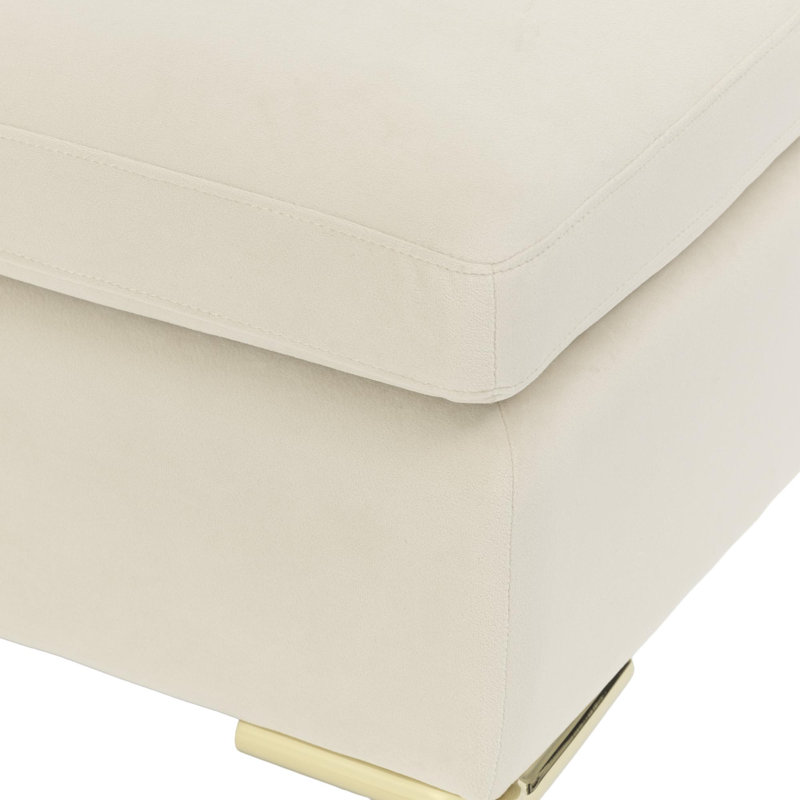 Banc décoratif en velours Zennia - Ivoire