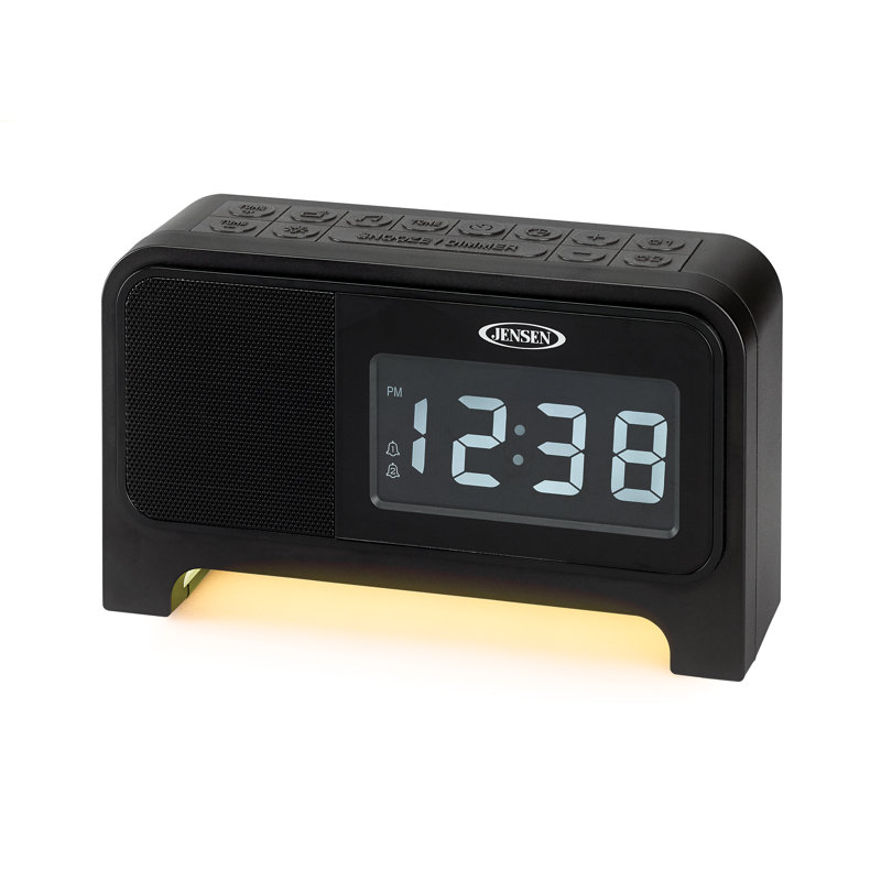 Modern & Contemporary Digital Electric Tabletop Clock with Alarm in Black