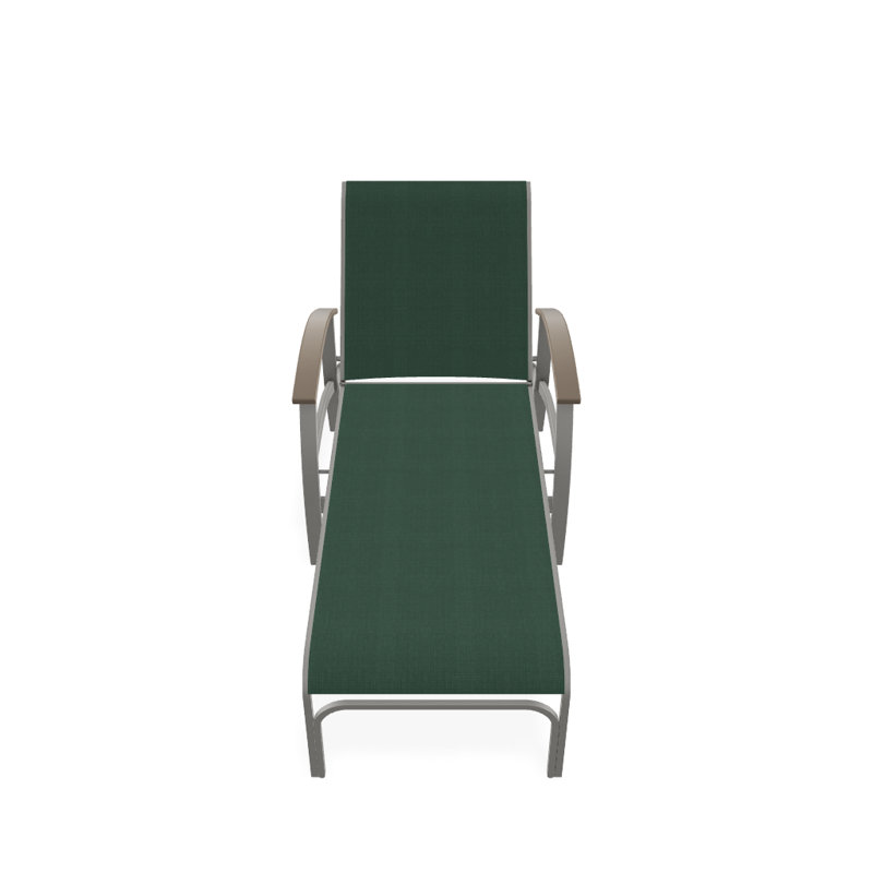 Belle Isle Outdoor Chaise Lounge, Desert P60, Textured Snow, Forest Forest Green 22D Sunbrella®