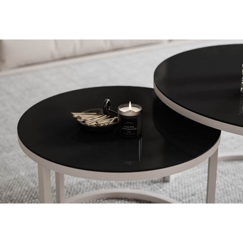 Cordey Coffee Table, Black glass