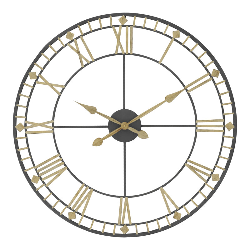 Beaver Creek Metal Wall Clock, Antique Bronze/Unfinished Gold