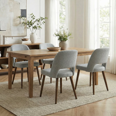 Upholstered Wood Legs Dining Chairs Set Of 4