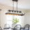 Luminaire suspendu 34 po en or noir pour la cuisine - 5 douilles d'ampoule E26, hauteur de chaîne réglable, douille suspendue de style rétro, salle à manger, îlot, espace de vie