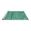 Tapis turquoise lavable à la machine Abstract 2617-609724169