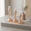 3 Pack Glass Diamond Pattern Candlestick Holders